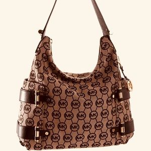 Michael Kors Jet Set Monogram Gibson Hobo handbag